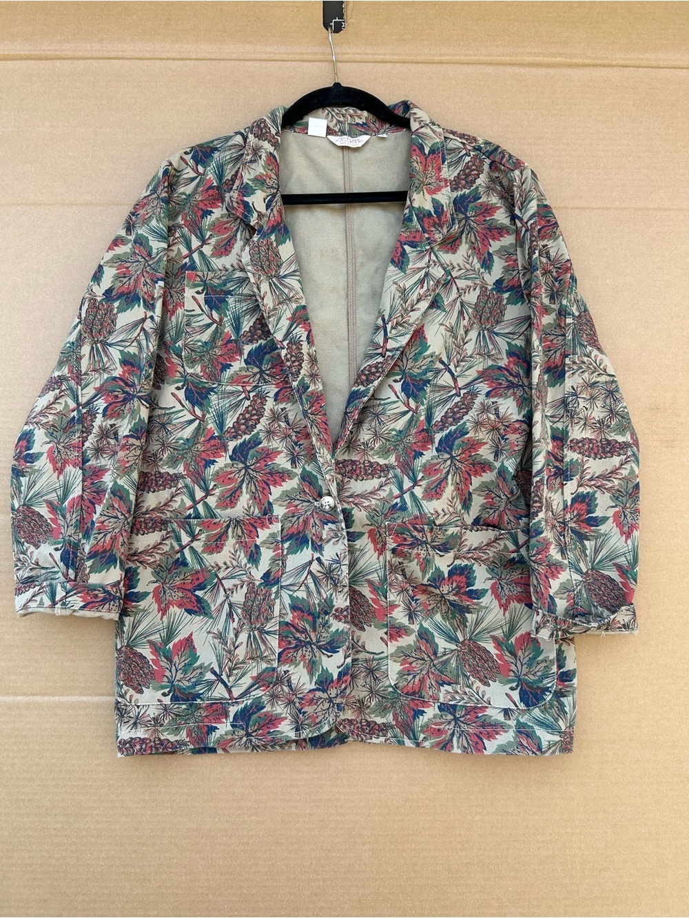Vintage Gotcha Covered Women's Jacket Medium Floral Collared Cotton Made In USA